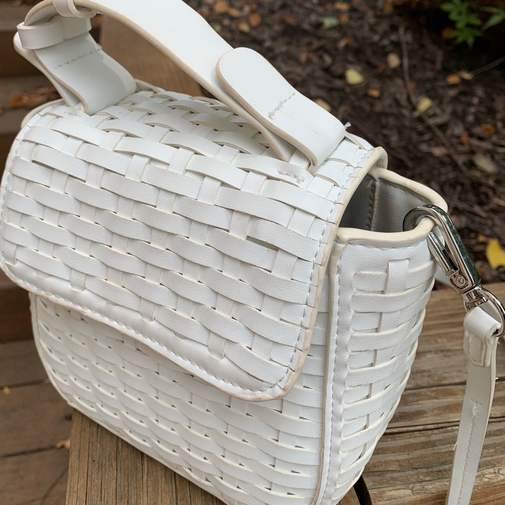 Zara woven top handle/crossbody bag